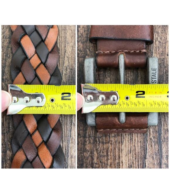 Aeropostale Y2K Woven Leather Belt Rugged Thick Durable Mens Size Medium Brown - Picture 15 of 16